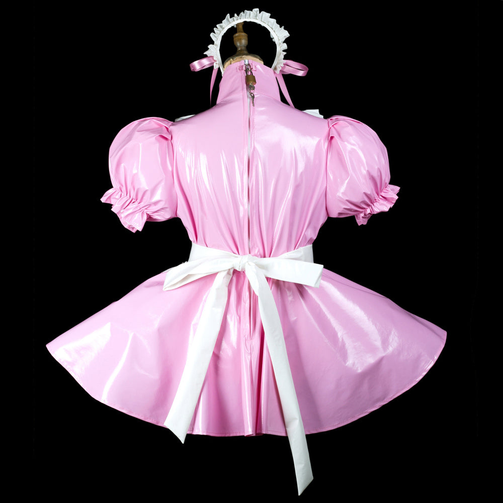 pink thin pvc dress G2418