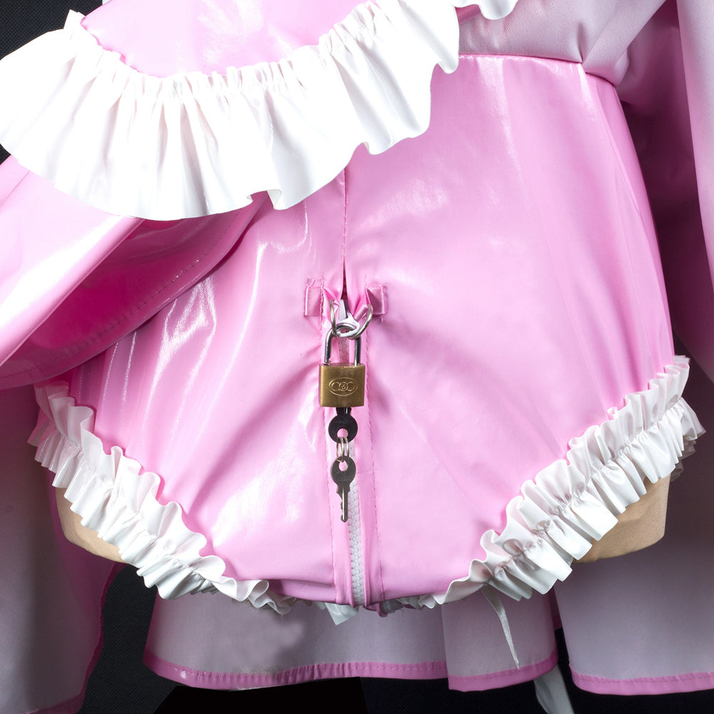 pink thin pvc dress G2418