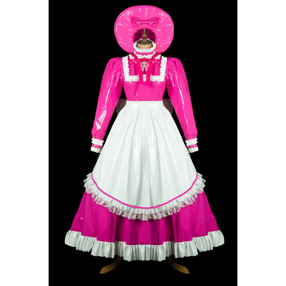 Hot pink thin pvc dress G2419