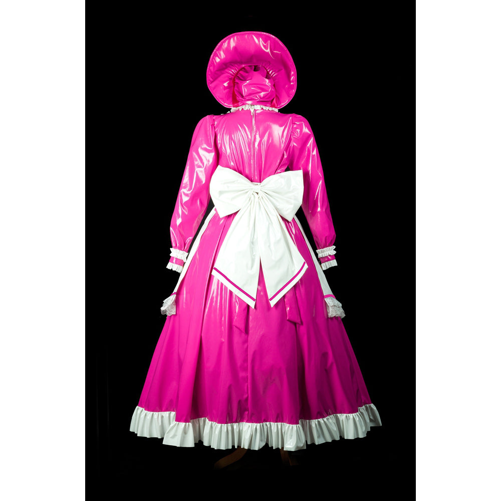 Hot pink thin pvc dress G2419