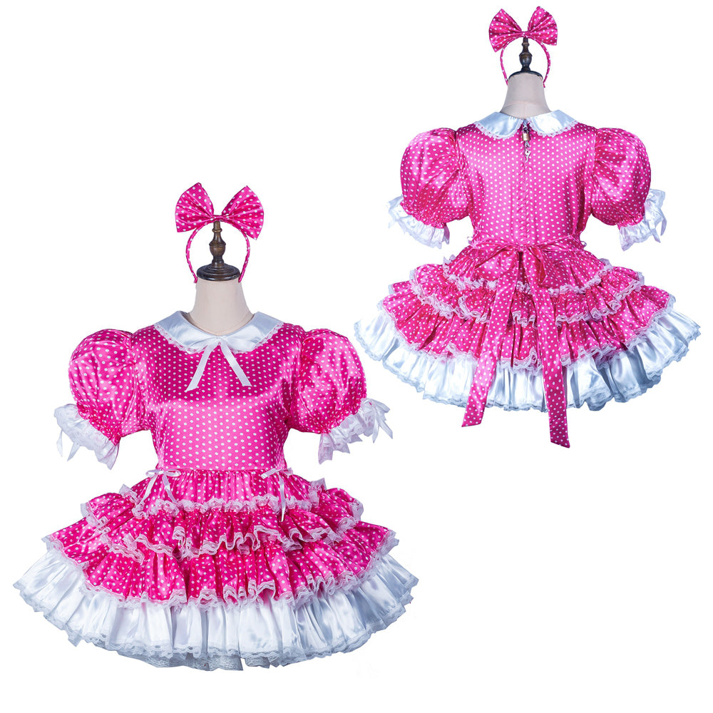 hot pink satin dress G2423