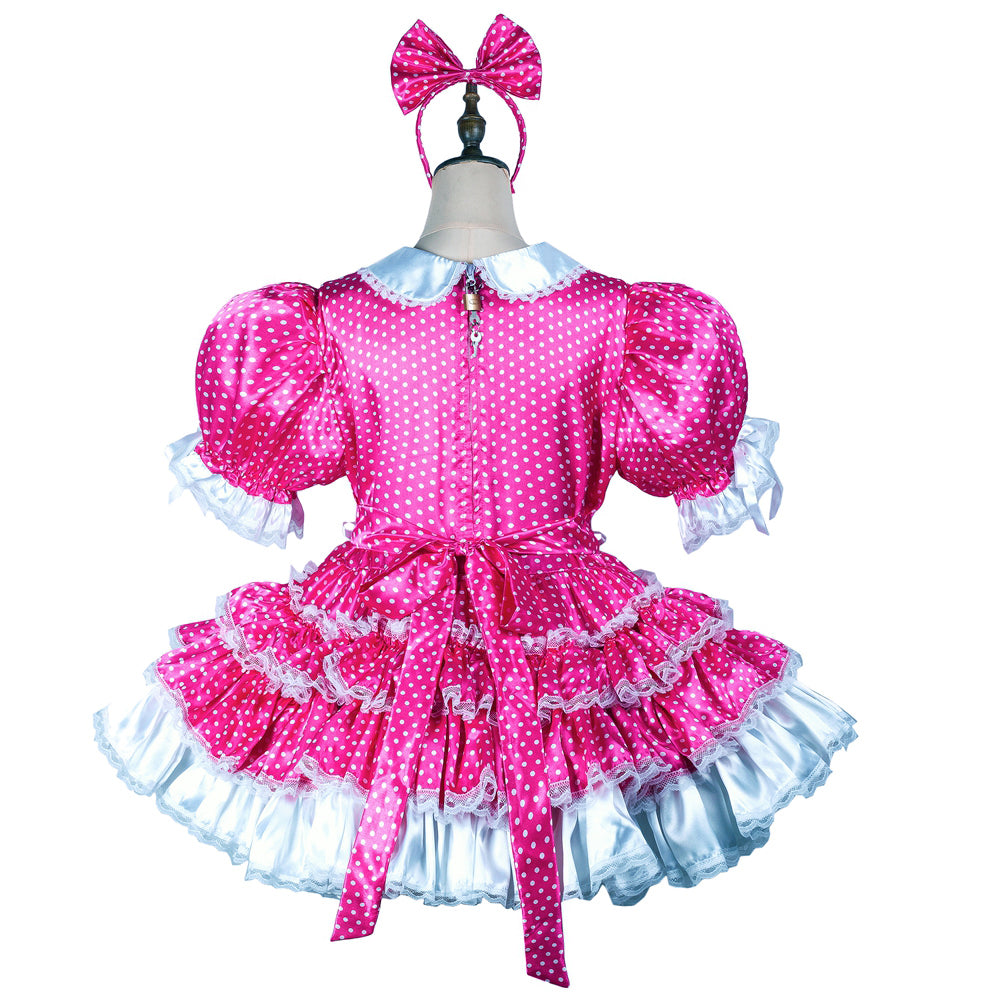 hot pink satin dress G2423