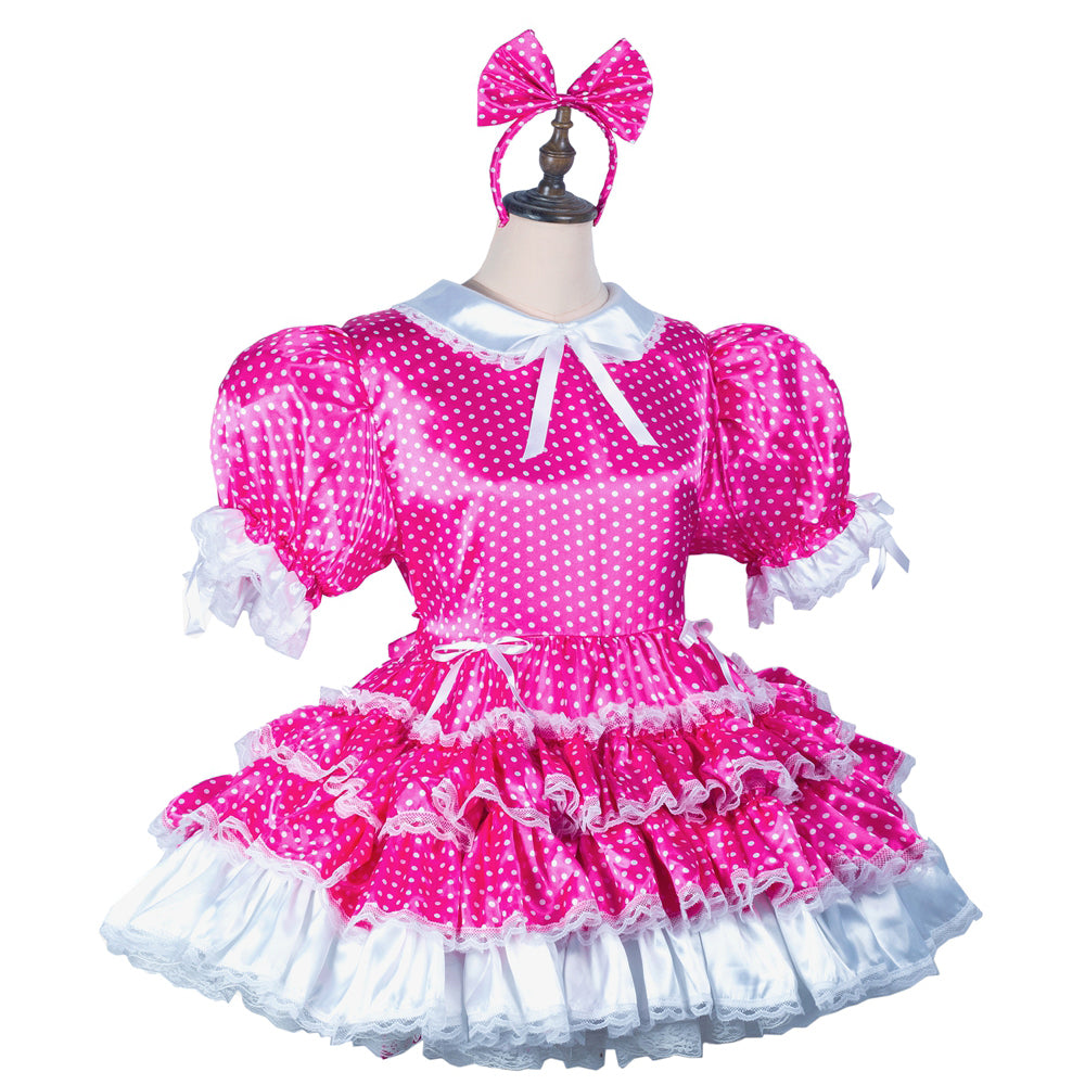 hot pink satin dress G2423