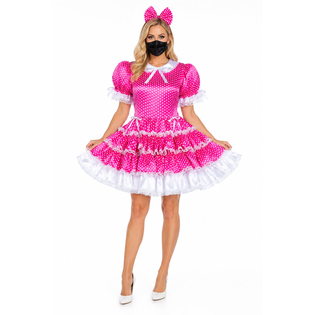 hot pink satin dress G2423