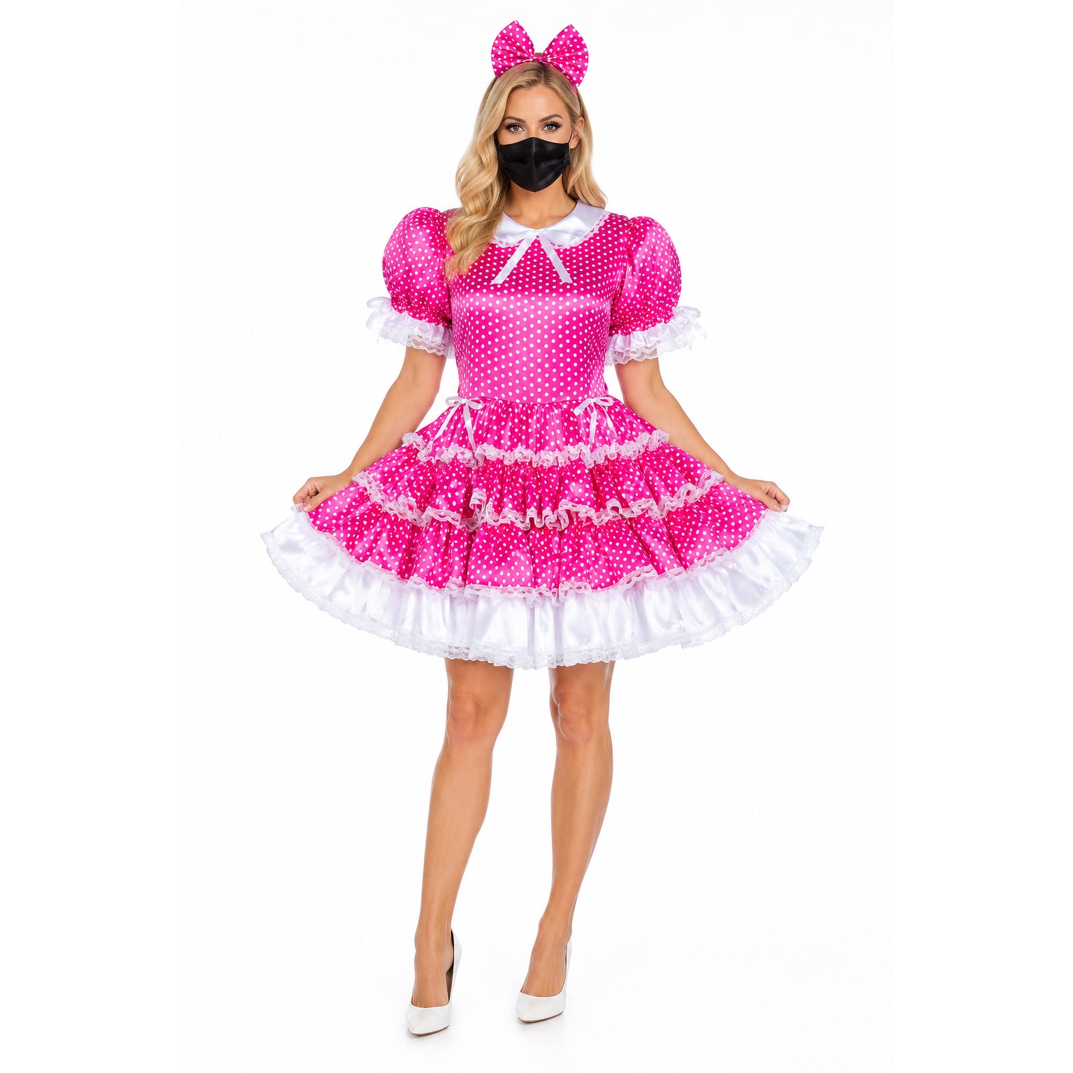hot pink satin dress G2423