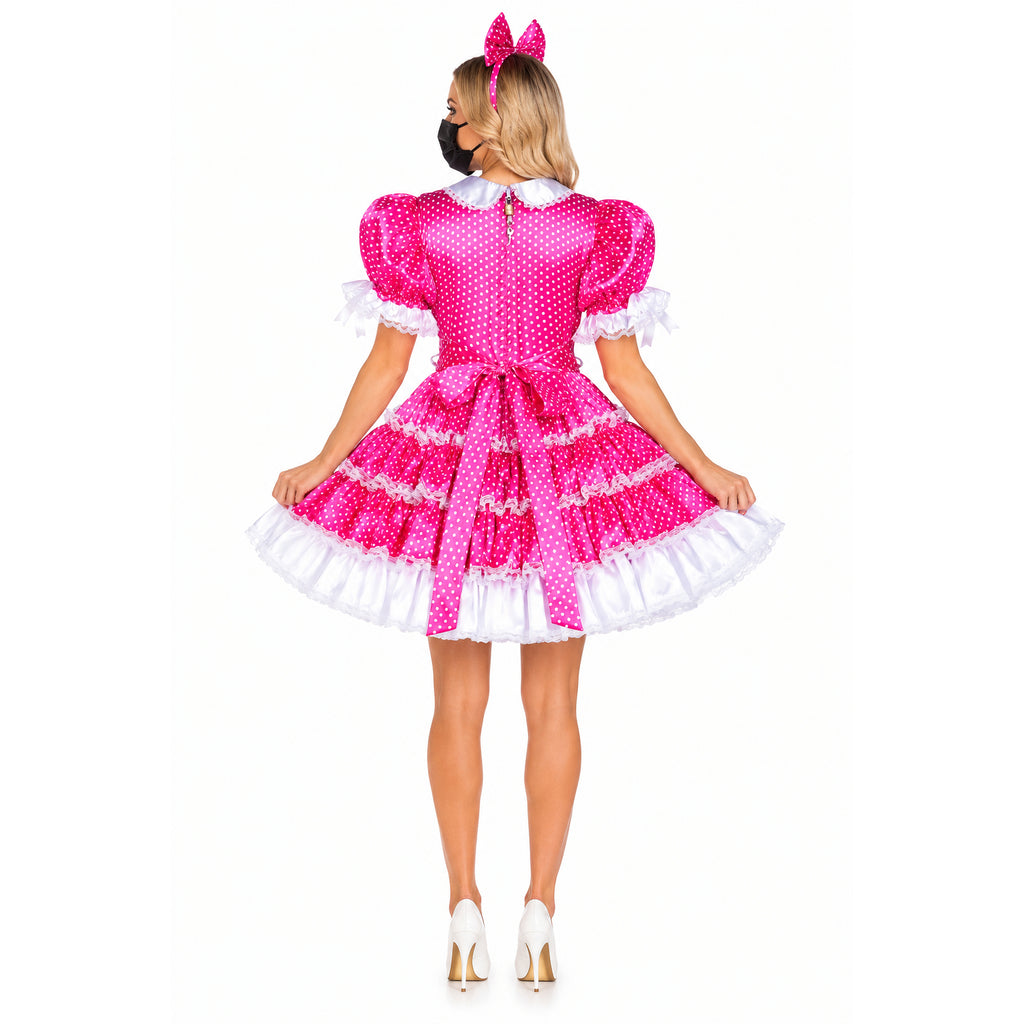 hot pink satin dress G2423