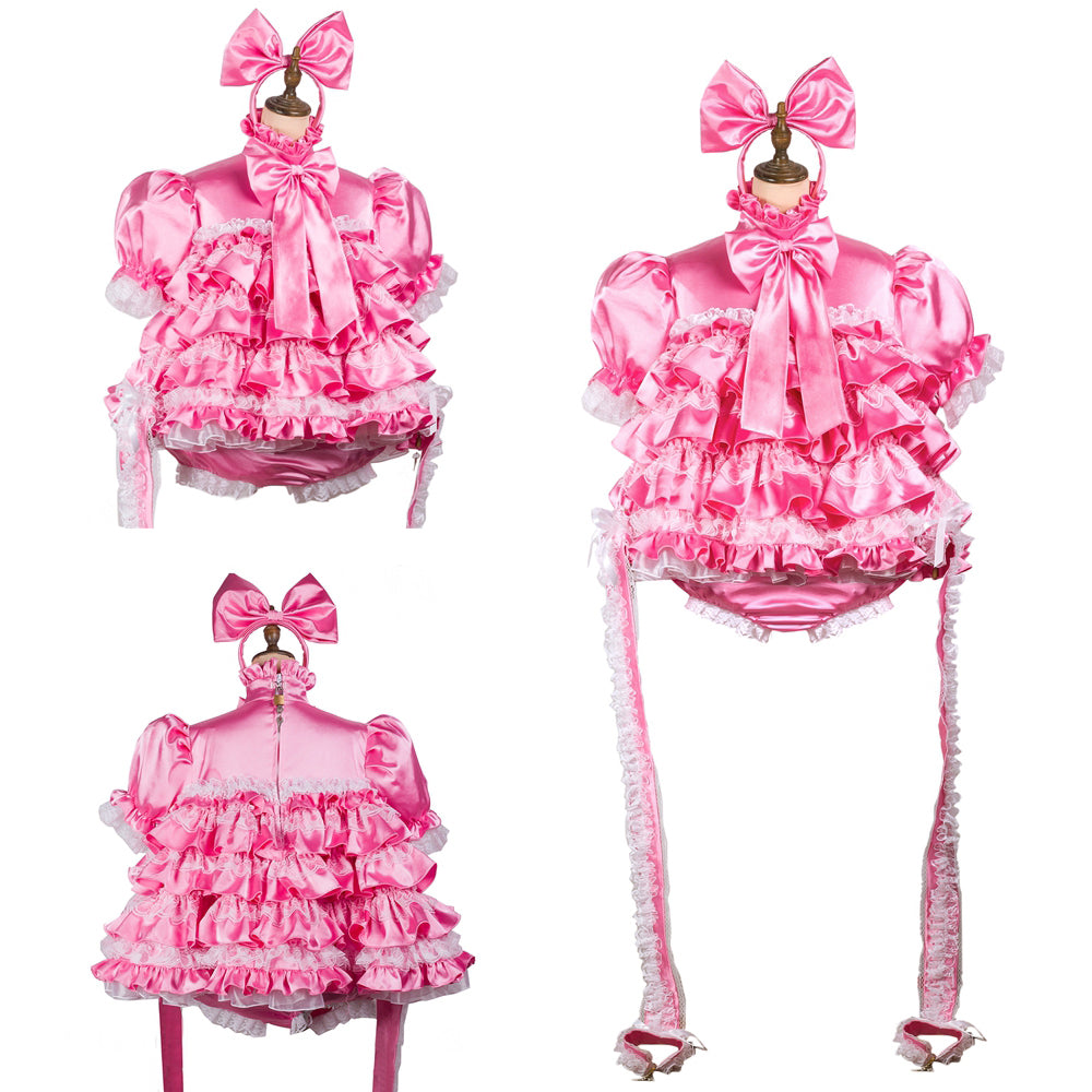 pink satin romper G2424
