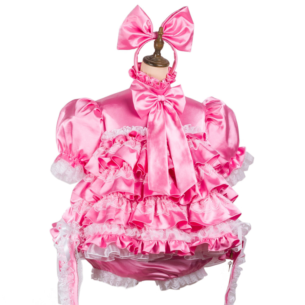 pink satin romper G2424