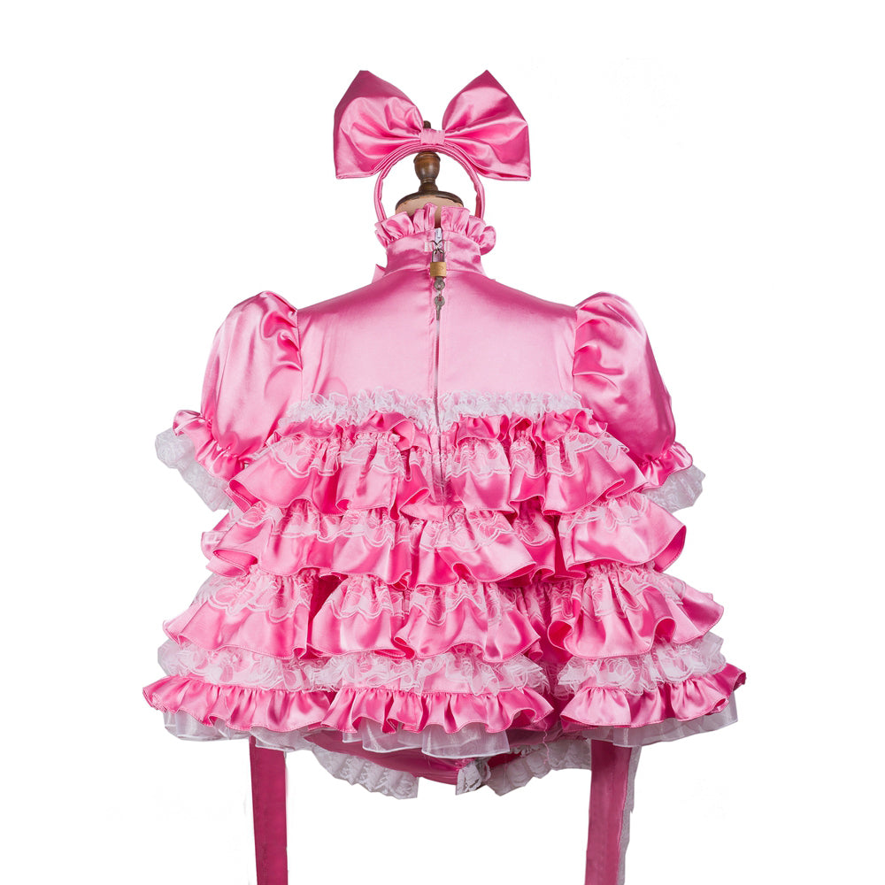 pink satin romper G2424