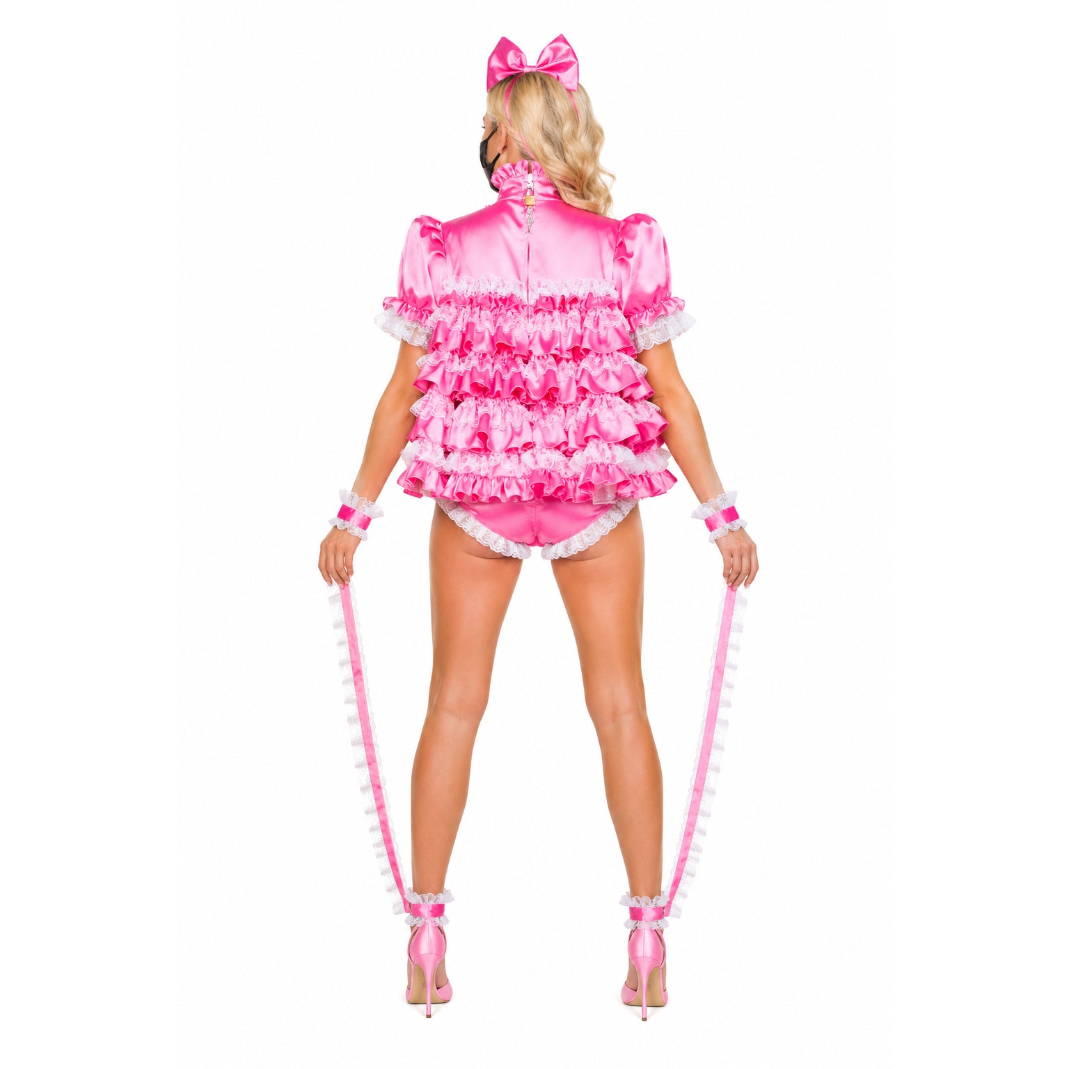 pink satin romper G2424