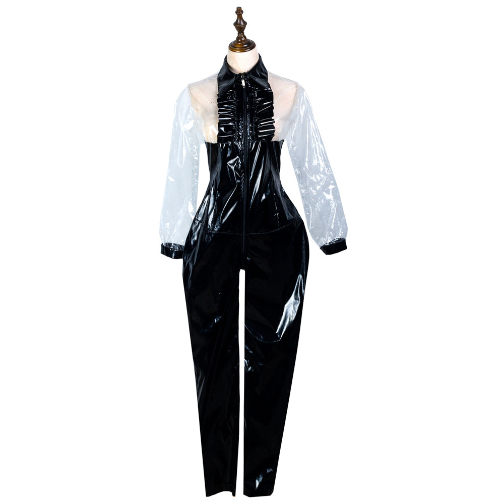 black thin pvc romper G2425