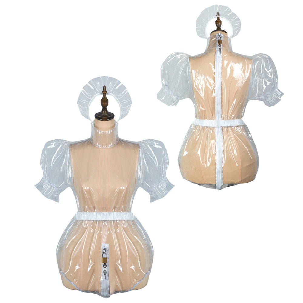 white clear pvc dress G2426