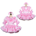 pink satin dress G2431