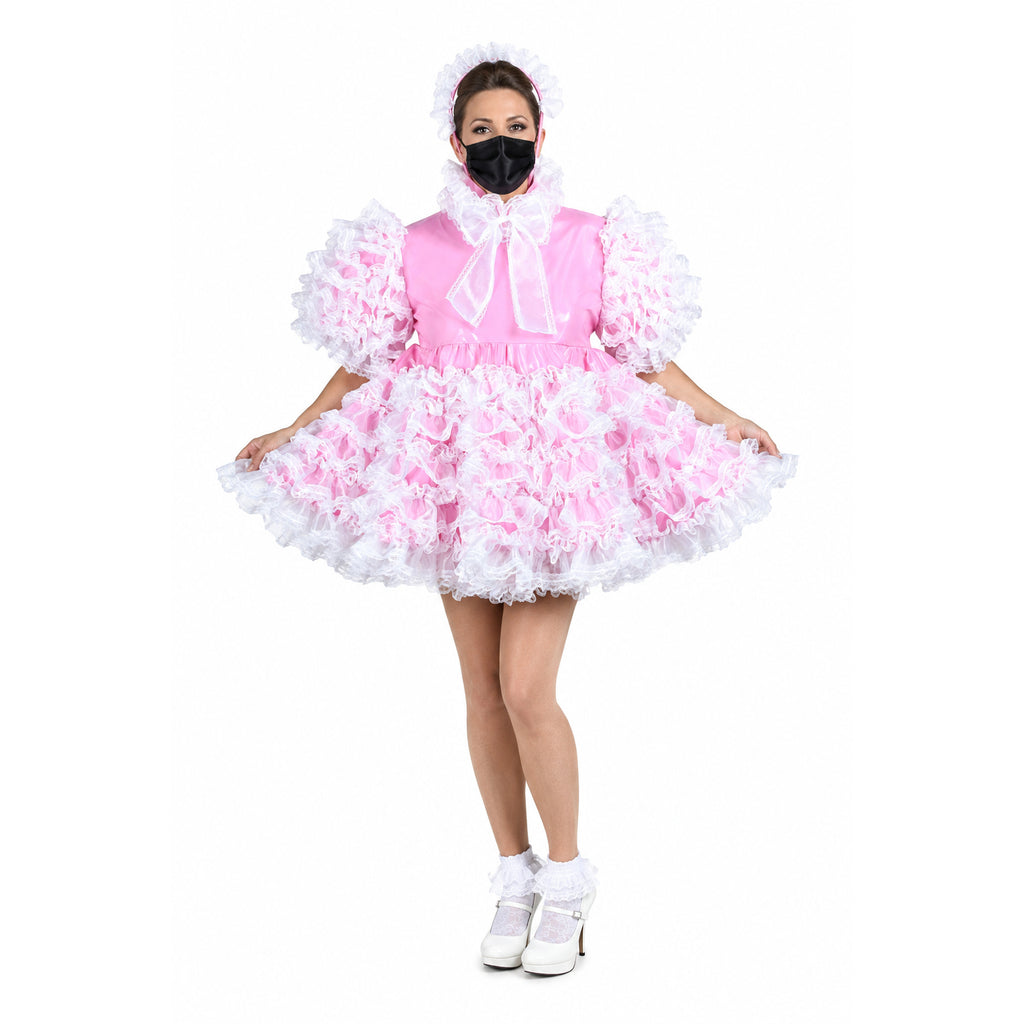pink thin pvc dress G2432