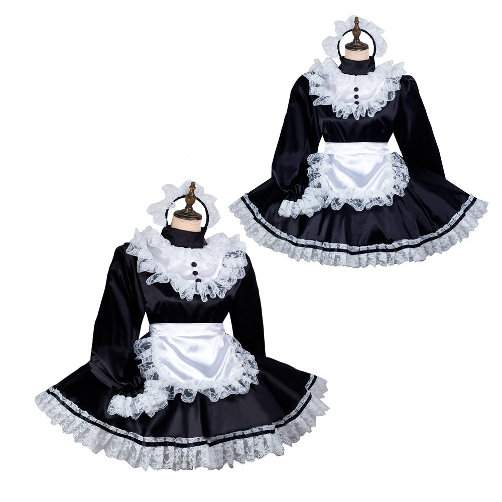 black satin dress G2435