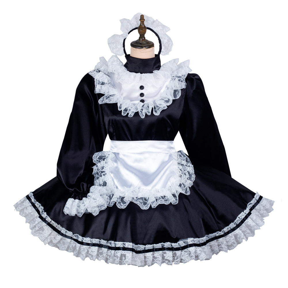 black satin dress G2435