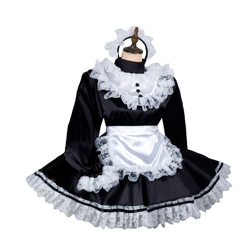 black satin dress G2435