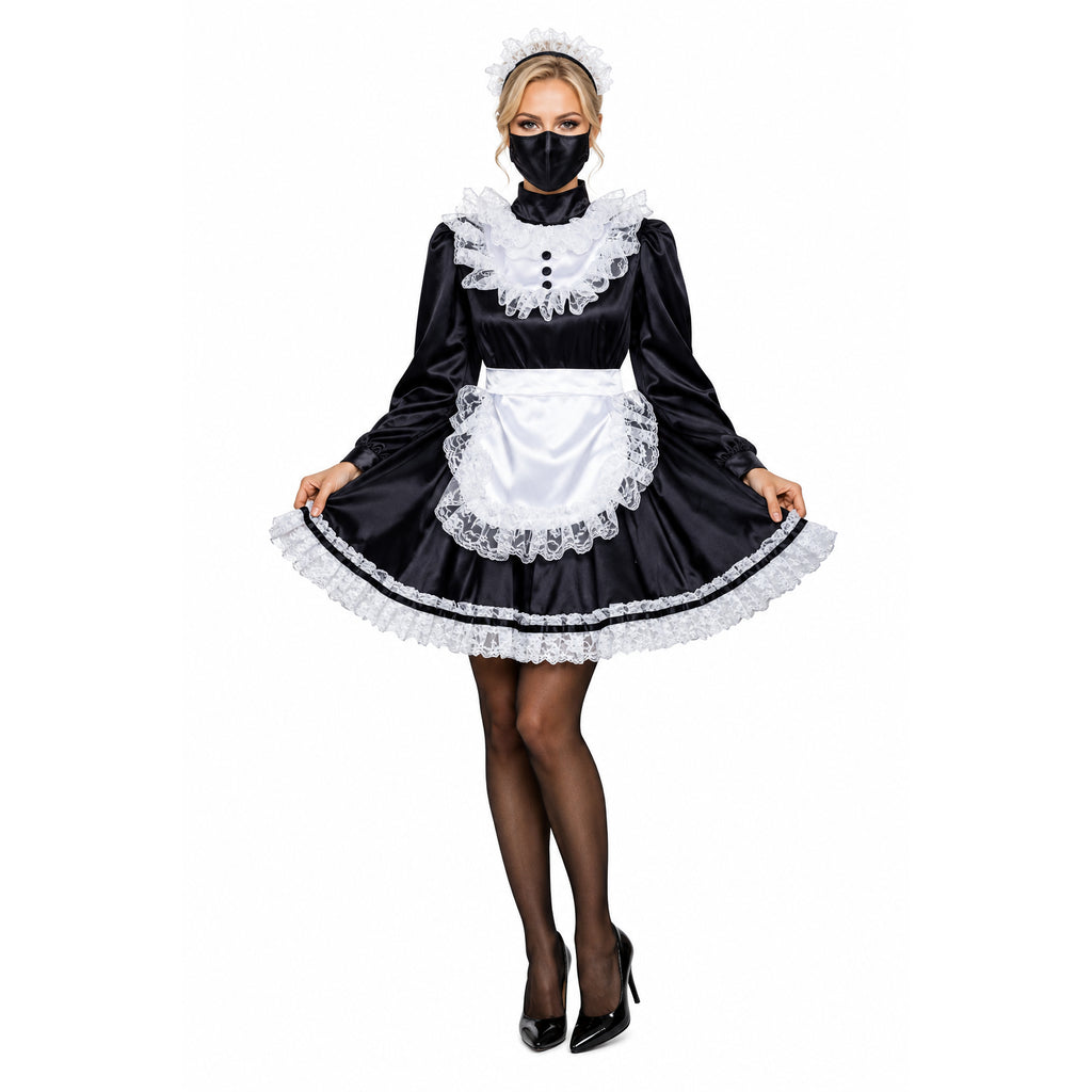 black satin dress G2435