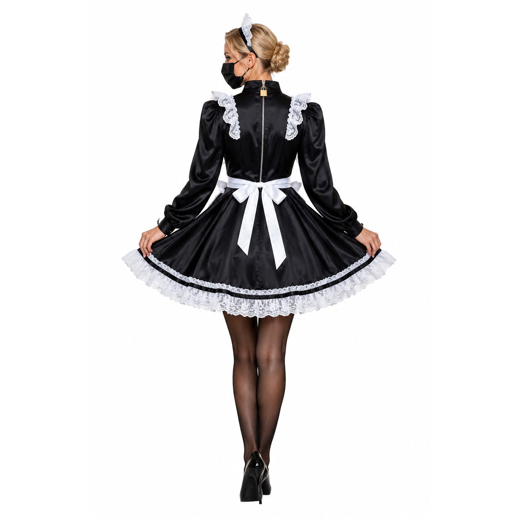 black satin dress G2435