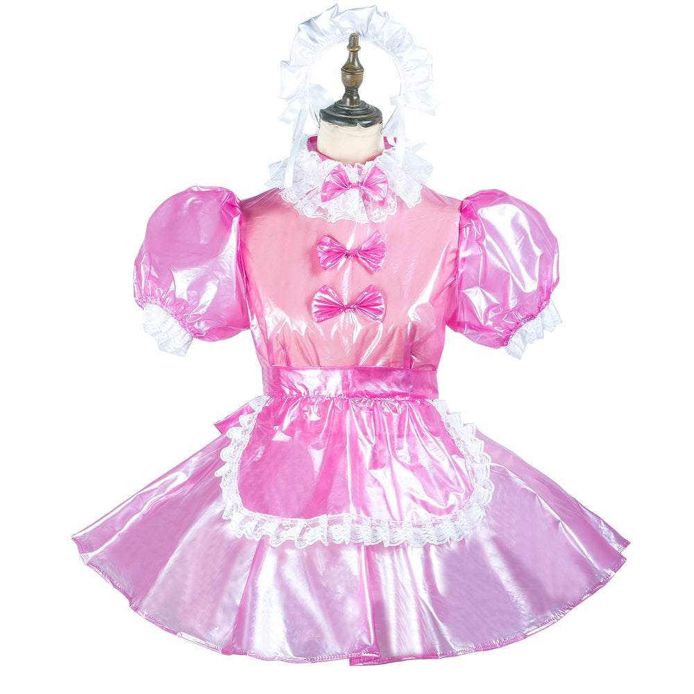 hot pink clear pvc dress G2438