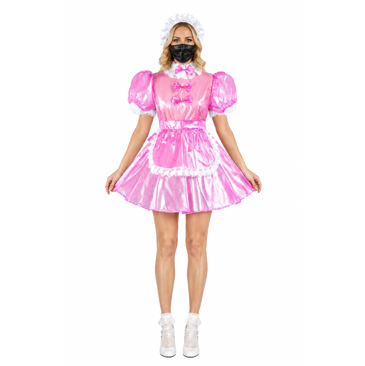 hot pink clear pvc dress G2438