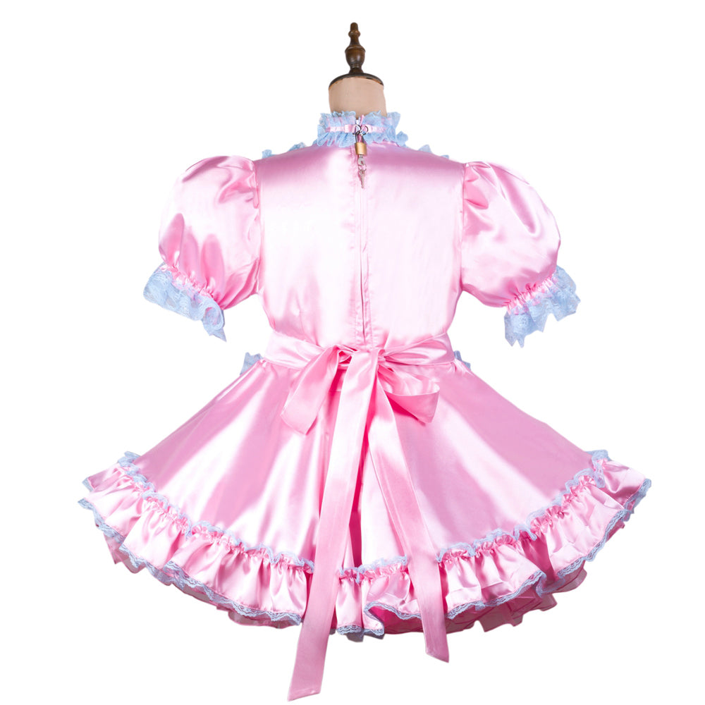 pink satin dress G2450