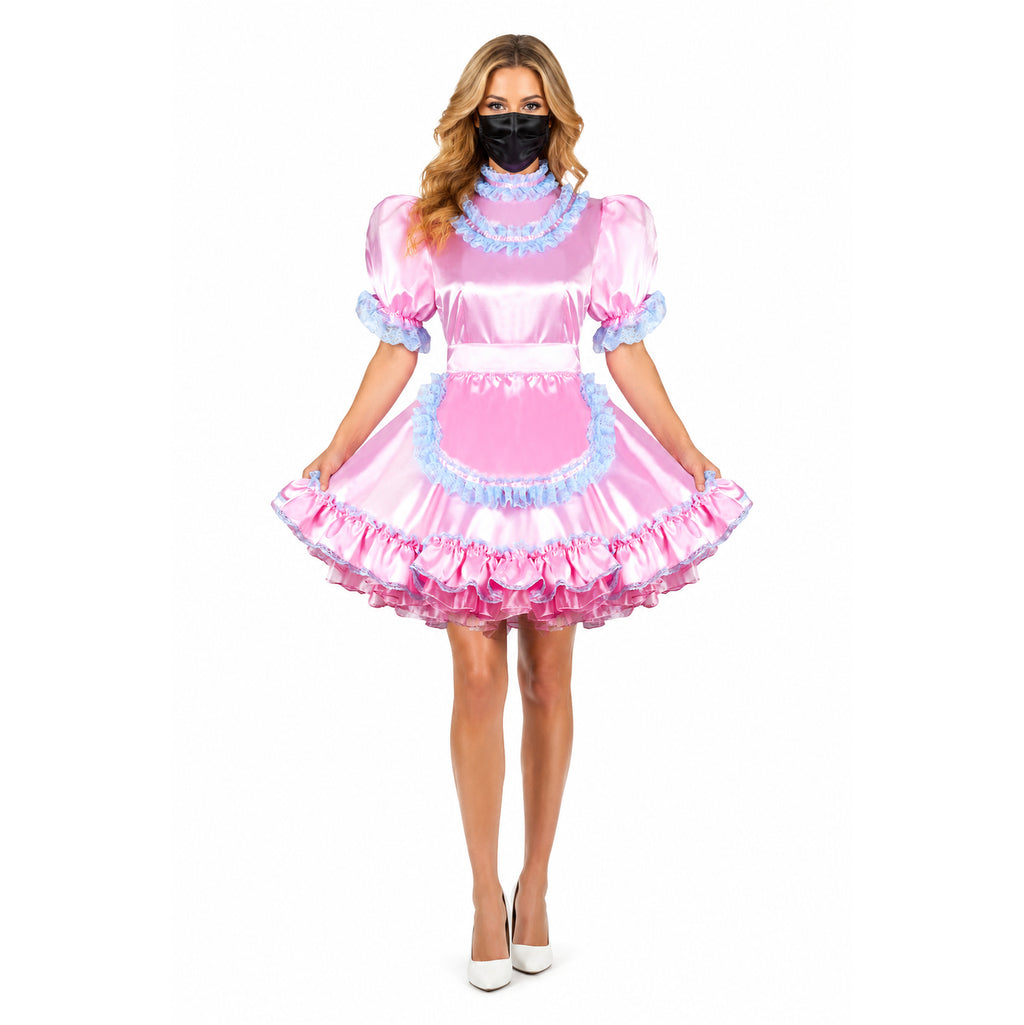 pink satin dress G2450