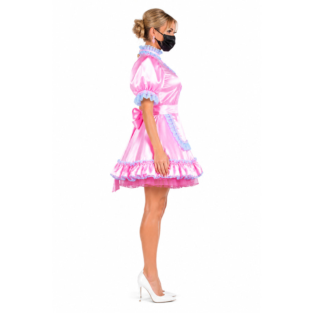 pink satin dress G2450