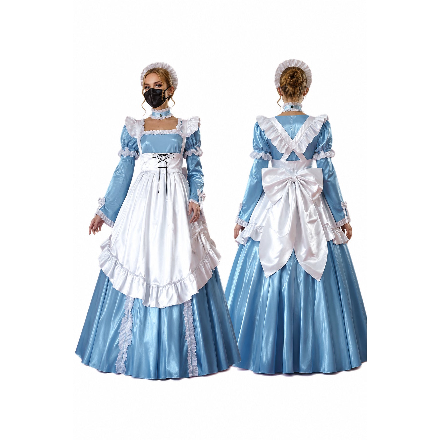 baby blue thin pvc dress G2470