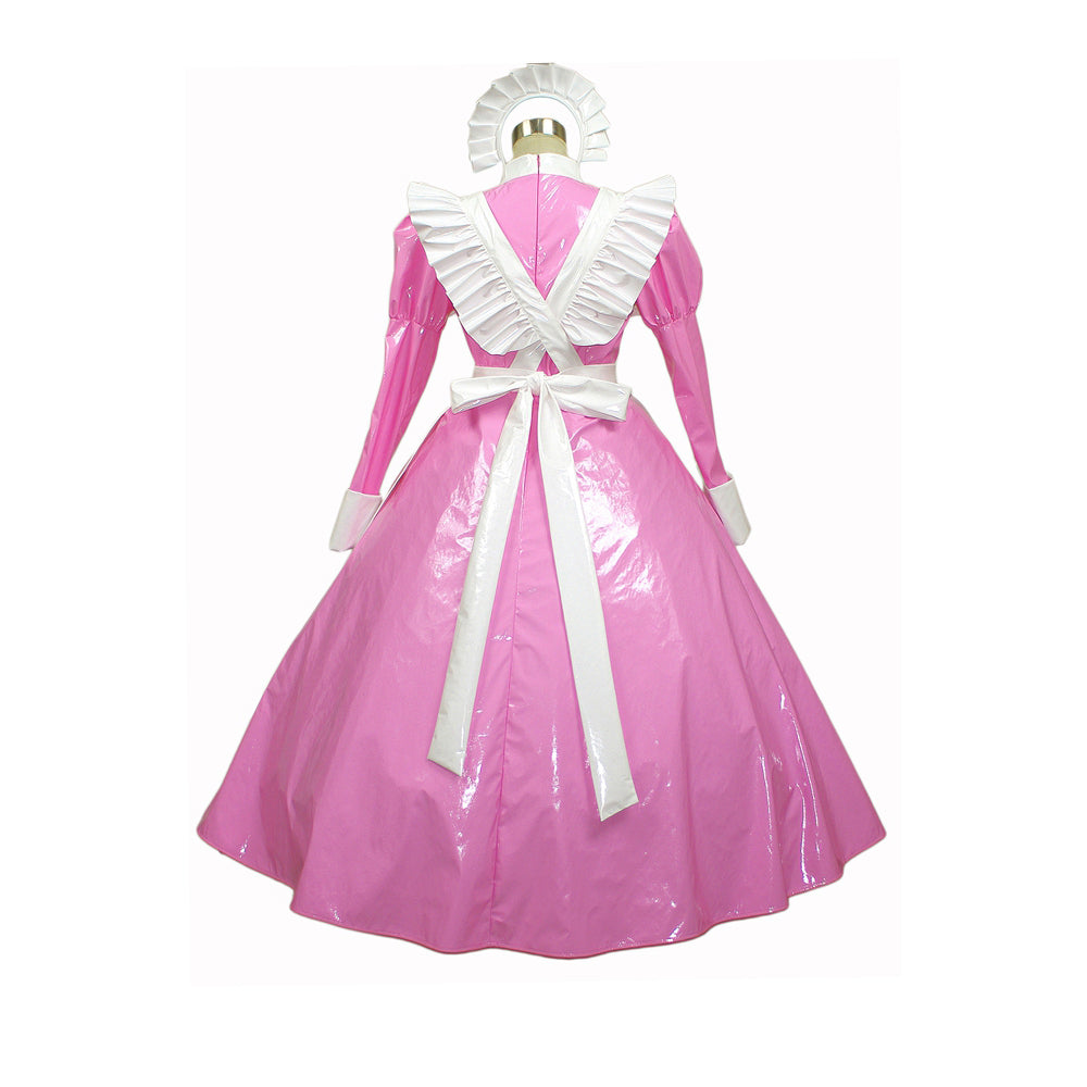 rosa dünnes PVC-Kleid G257