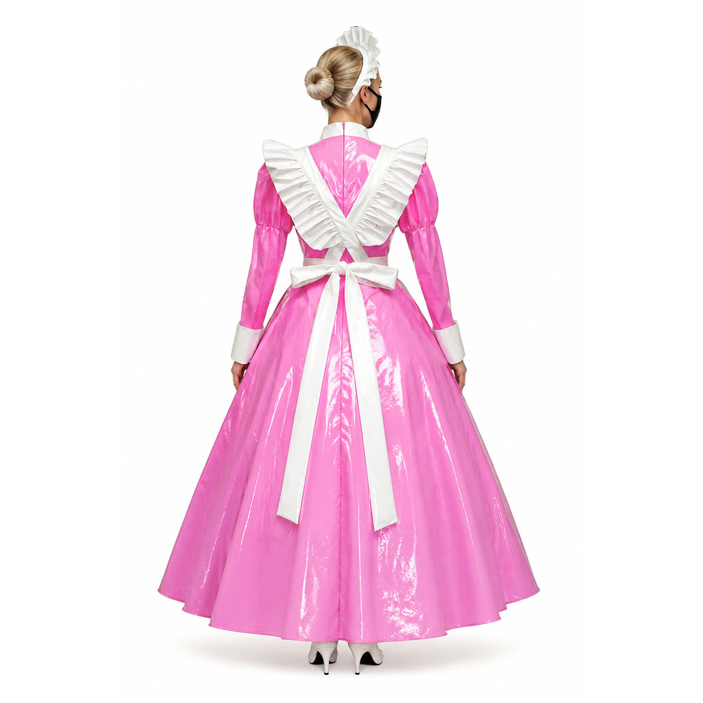 rosa dünnes PVC-Kleid G257