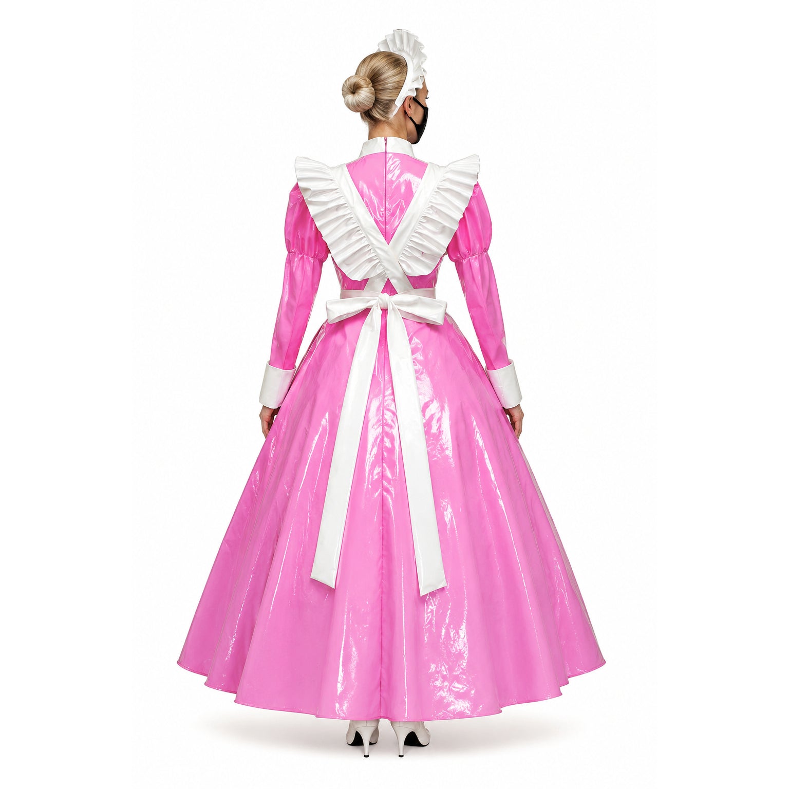 rosa dünnes PVC-Kleid G257
