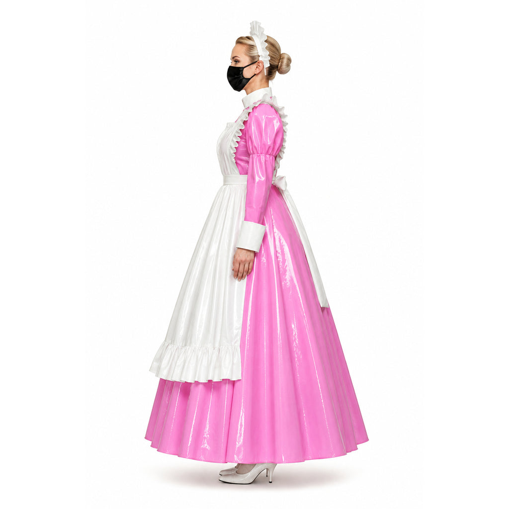 rosa dünnes PVC-Kleid G257