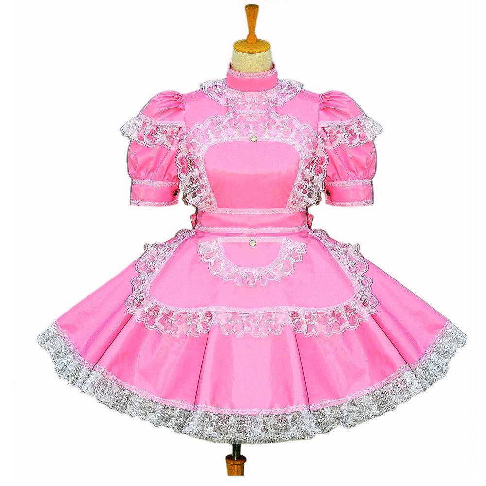 Rosa dünnes PVC-Kleid G260
