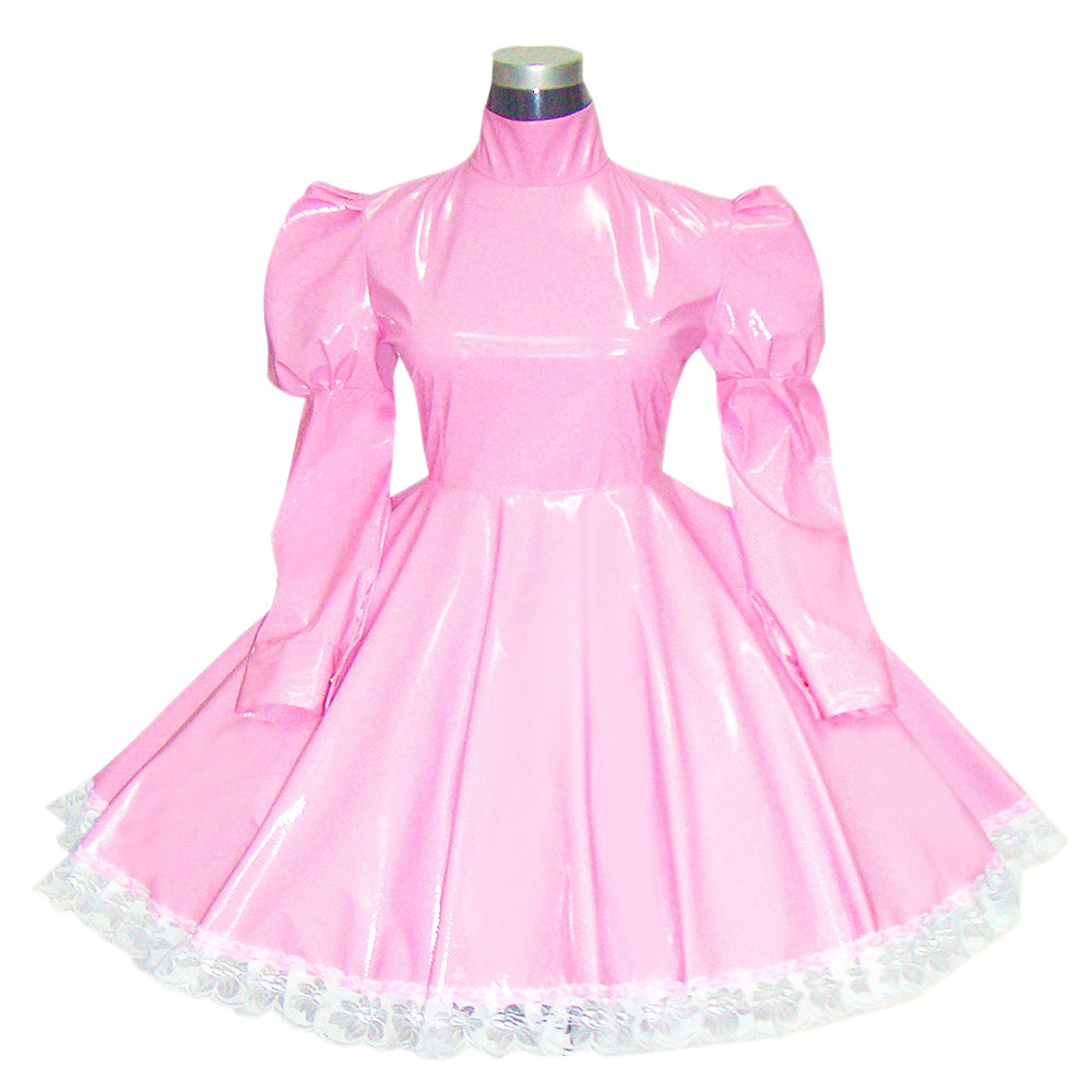 rosa dünnes PVC-Kleid G270