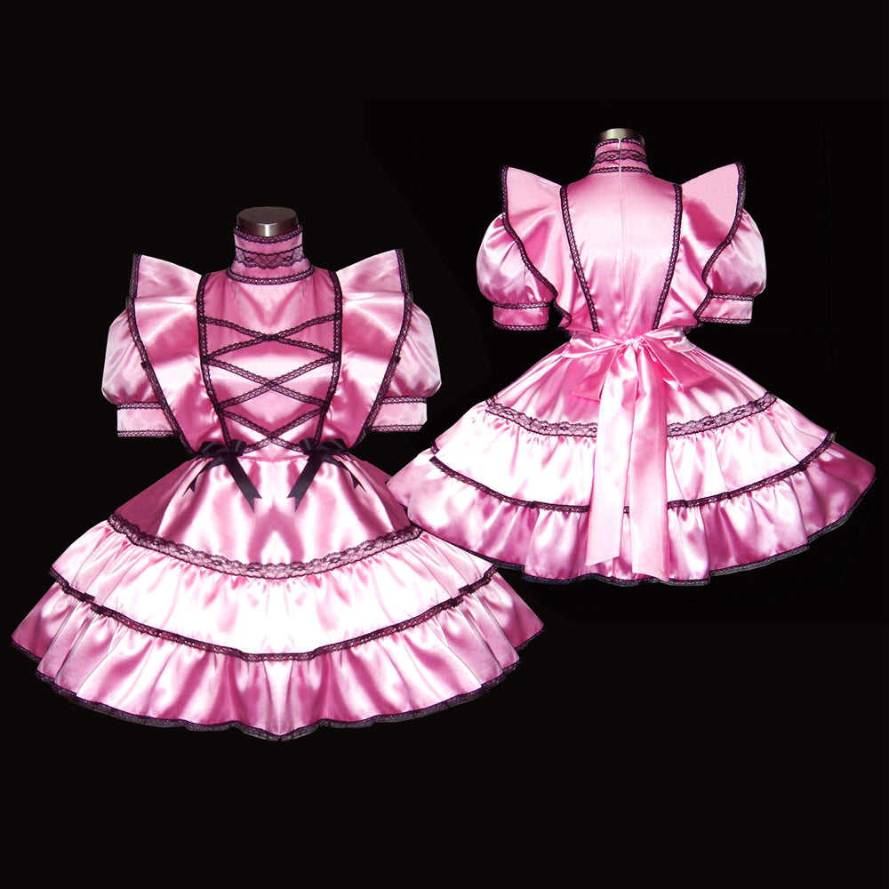 pink satin dress G277