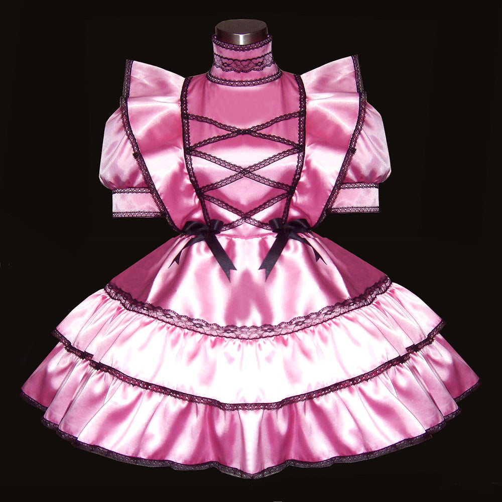 pink satin dress G277