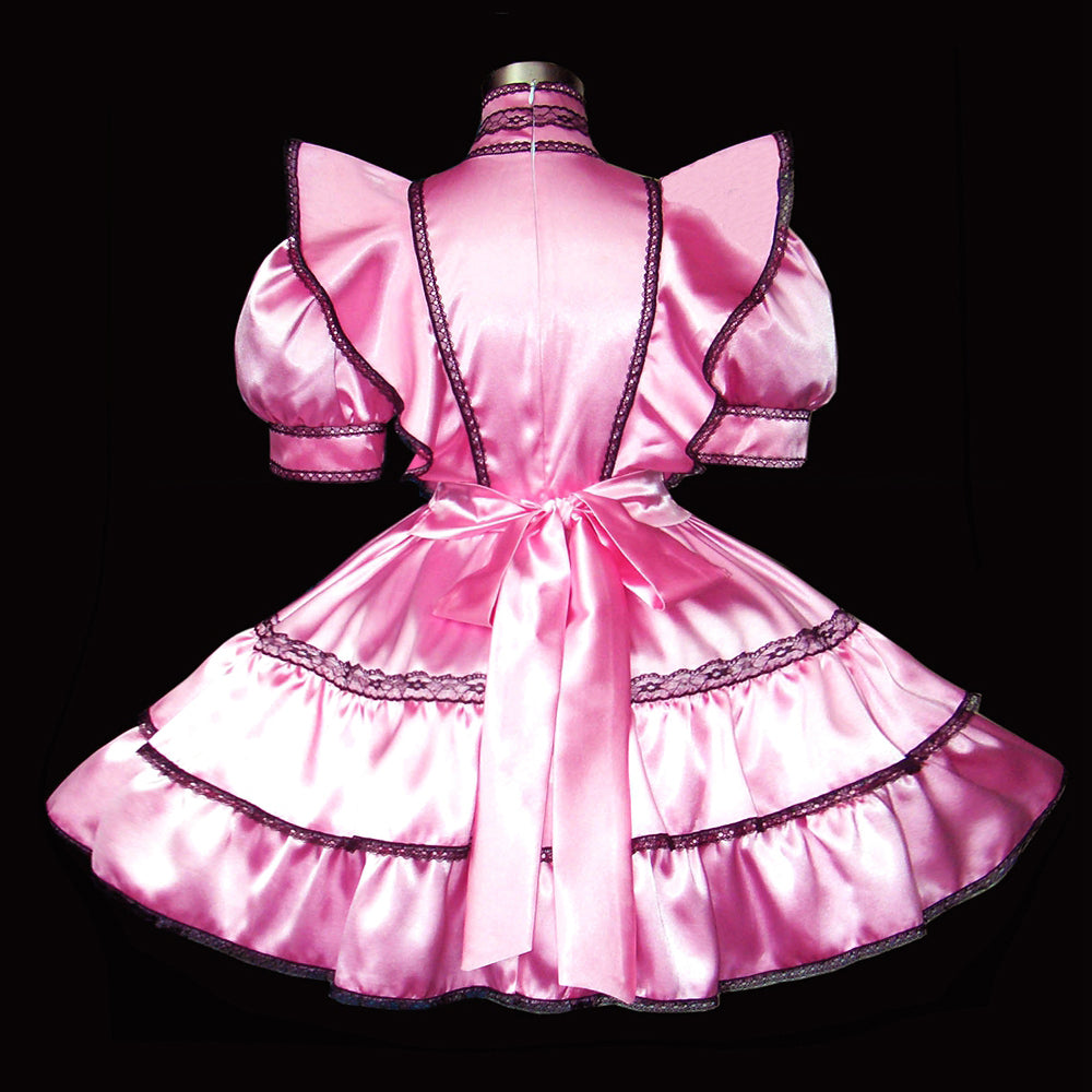 pink satin dress G277