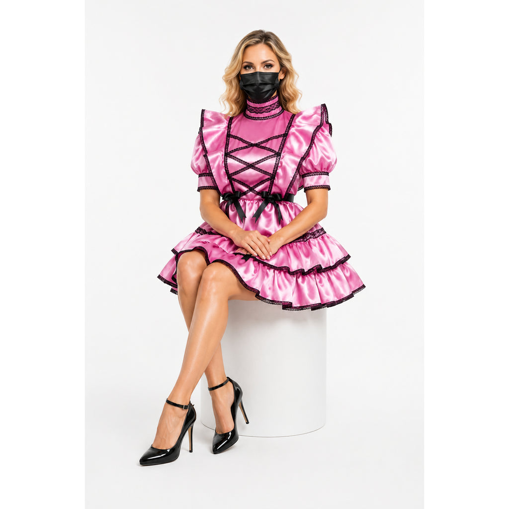 pink satin dress G277