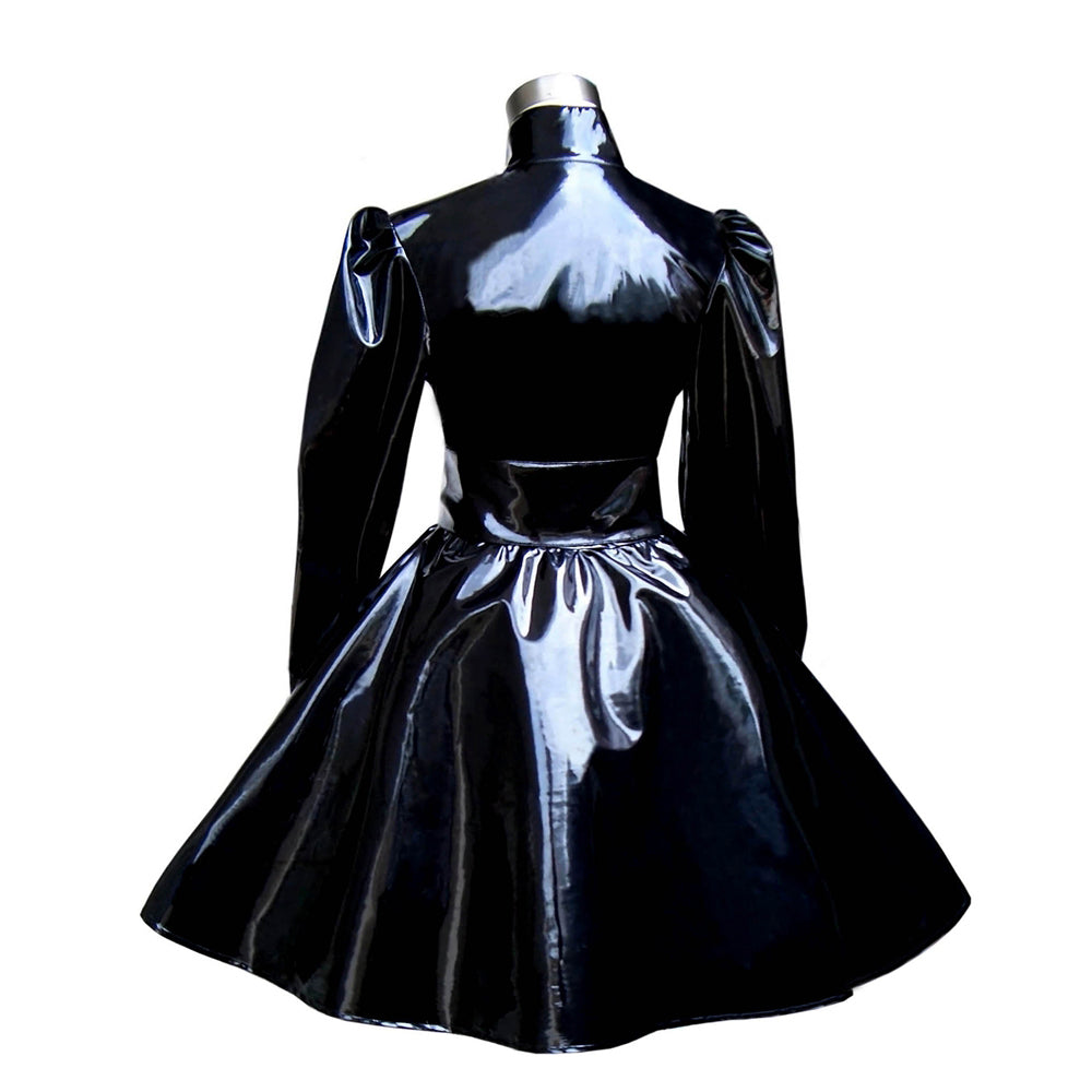 schwarzes schweres PVC-Kleid G278