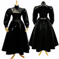 schwarzes enges PVC-Kleid G282