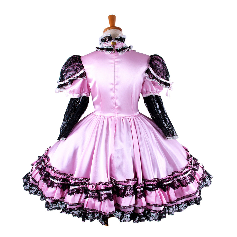 rosa Satin-Kleid G283