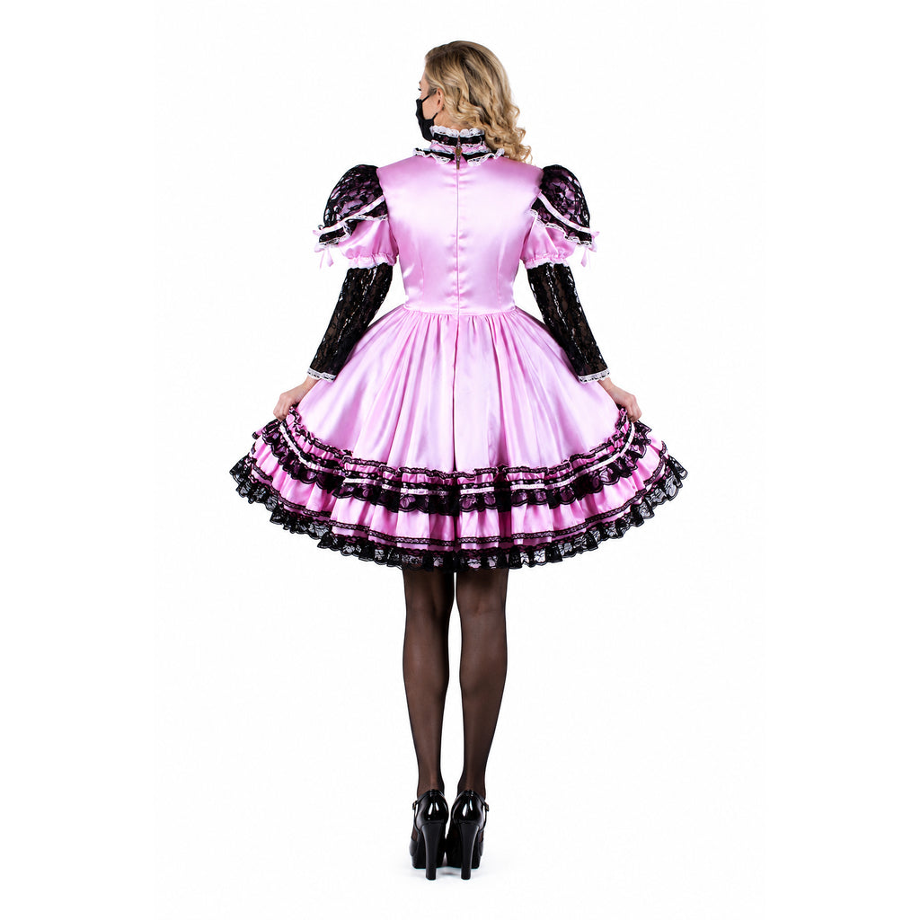 rosa Satin-Kleid G283