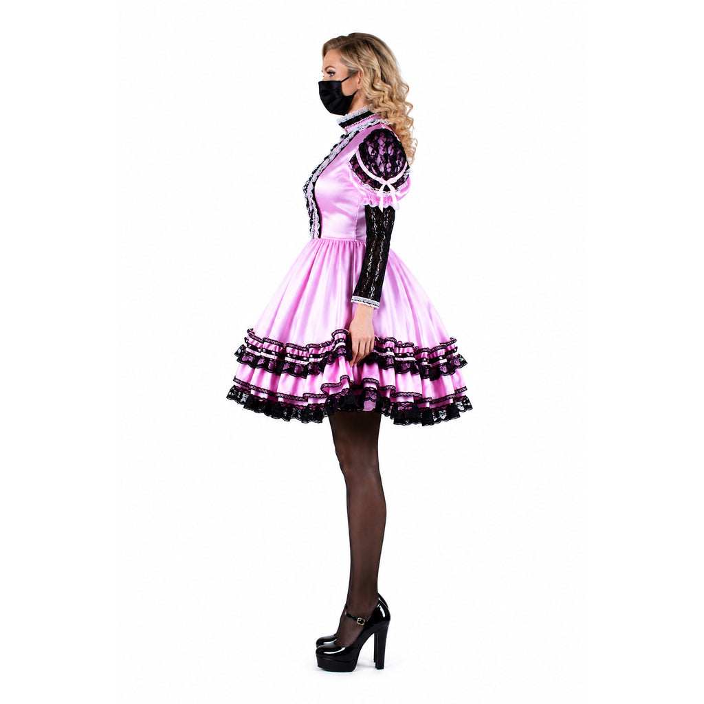 rosa Satin-Kleid G283