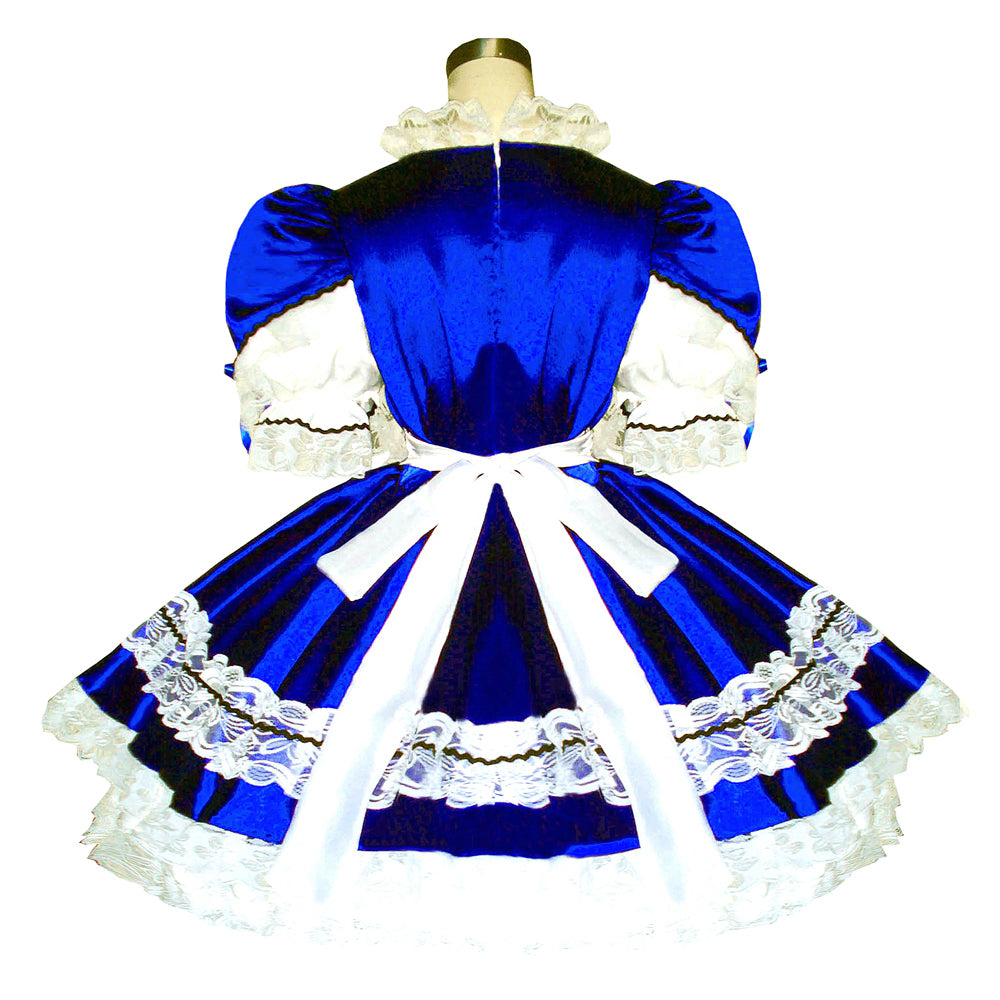 blaues Satinkleid G286
