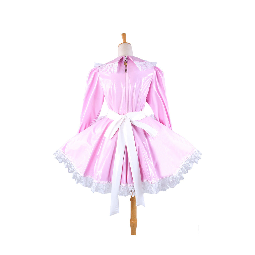 rosa dünnes PVC-Kleid G287