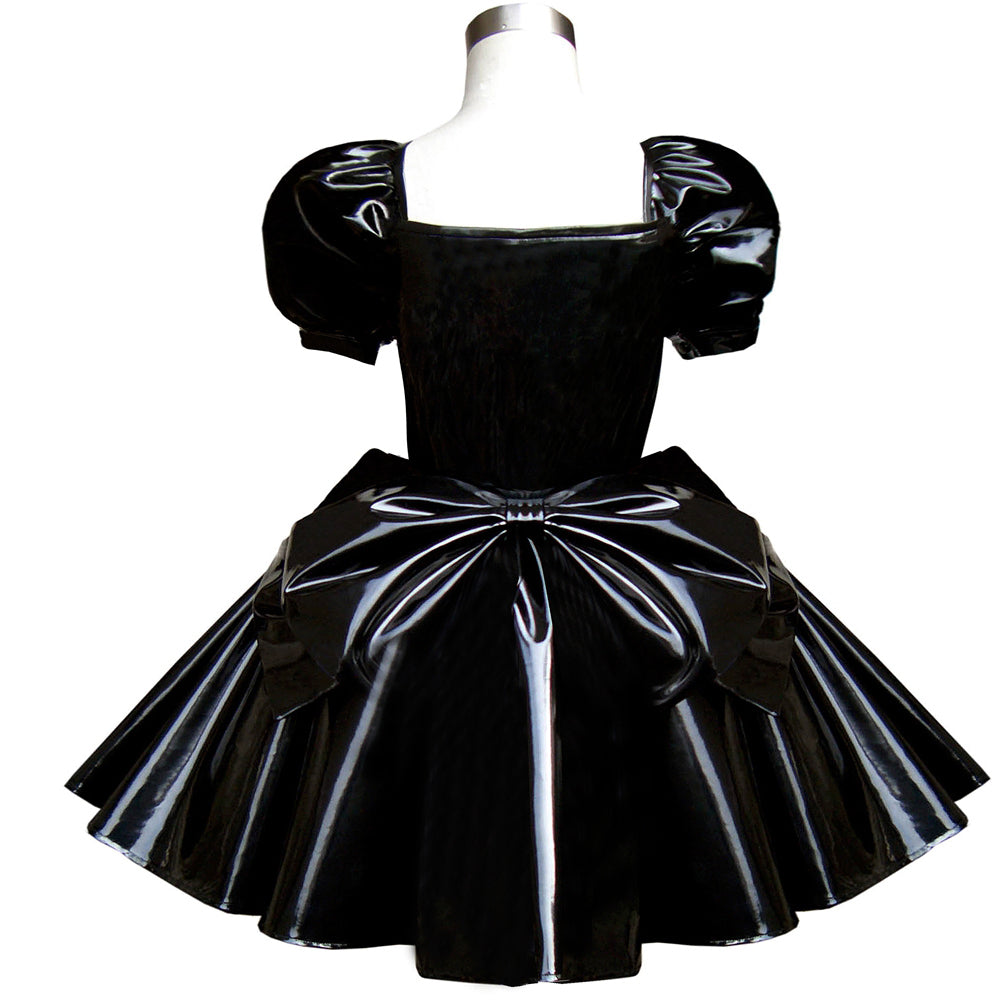 schwarzes schweres PVC-Kleid G290