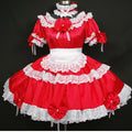rotes Satinkleid G296