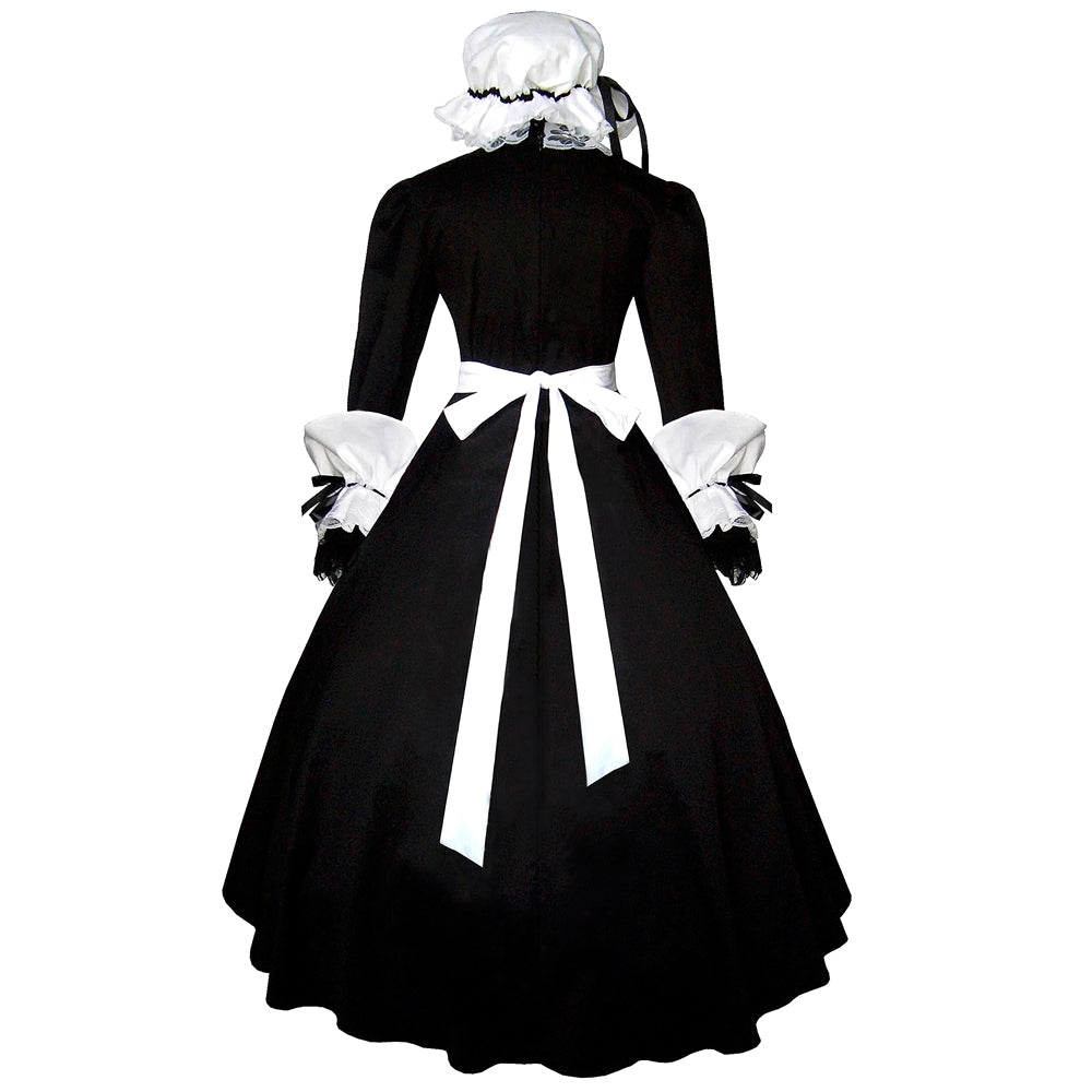 schwarzes Baumwollkleid G299