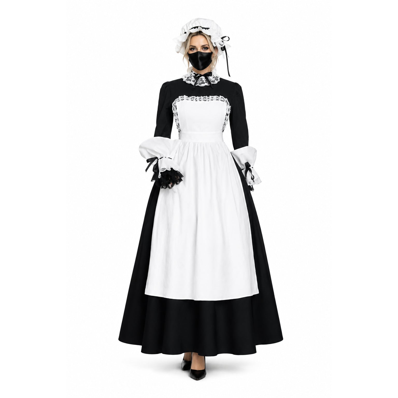 schwarzes Baumwollkleid G299